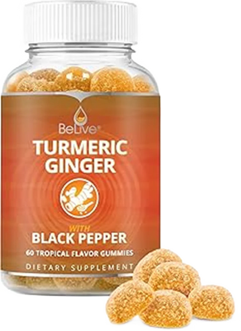 BeLive Turmeric Curcumin with Black Pepper & Ginger - 500 mg of Turmeric and...