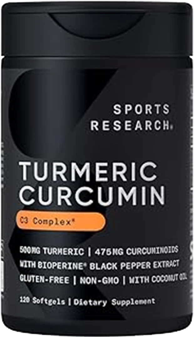 Sports Research Turmeric Curcumin C3 Complex - Softgels with Bioperine...