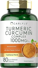 Carlyle Turmeric Curcumin with Black Pepper 1000mg | 180 Capsules | Turmeric...