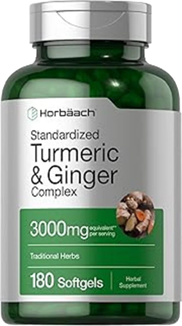 Horbäach Turmeric and Ginger Supplement | 3000 mg 180 Softgel Pills...