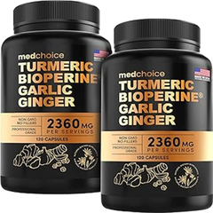 4-in-1 Turmeric and Garlic Supplements with Bioperine 2360 mg (240 ct) Turmeric...ss